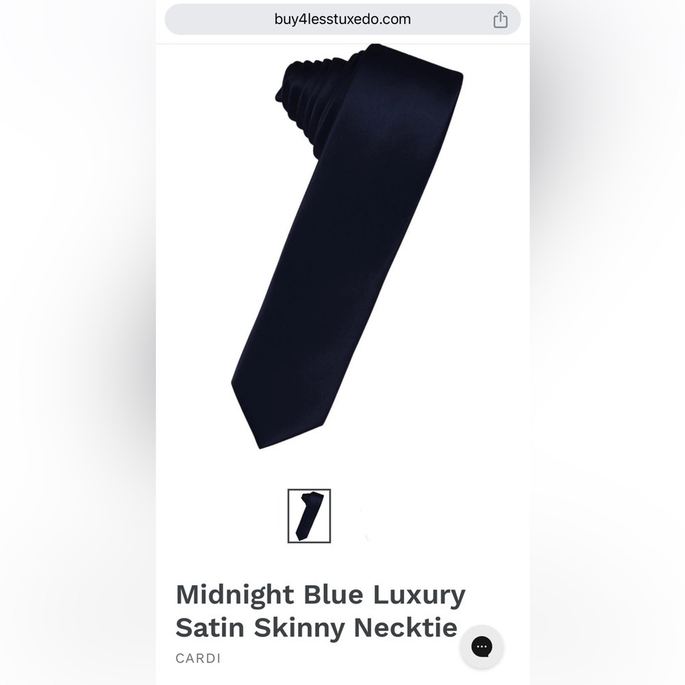 Midnight Blue Premium Satin Skinny Tie Wedding Prom Tux Navy Dark Pocket Square